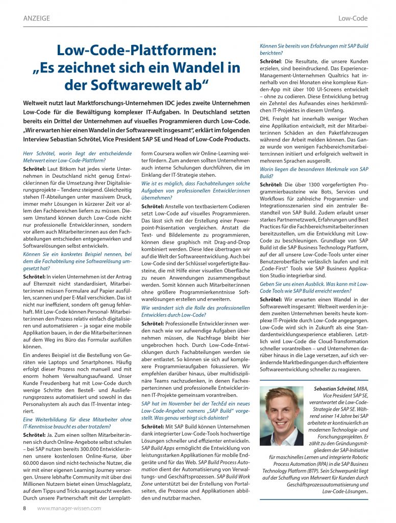 LowCode Fachinformation für Entscheider