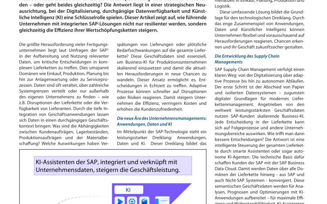 Herausforderungen und Chancen für globale Lieferketten im  intelligenten Zeitalter