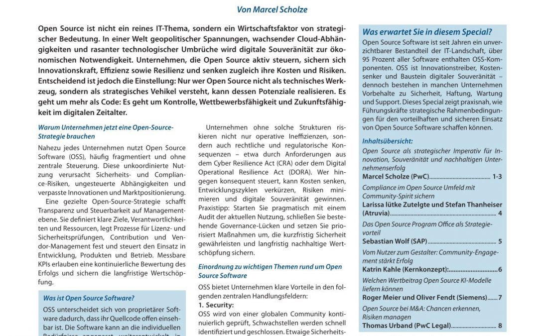 Open Source als strategischer Imperativ für Innovation, Souveränität und nachhaltigen Unternehmenserfolg