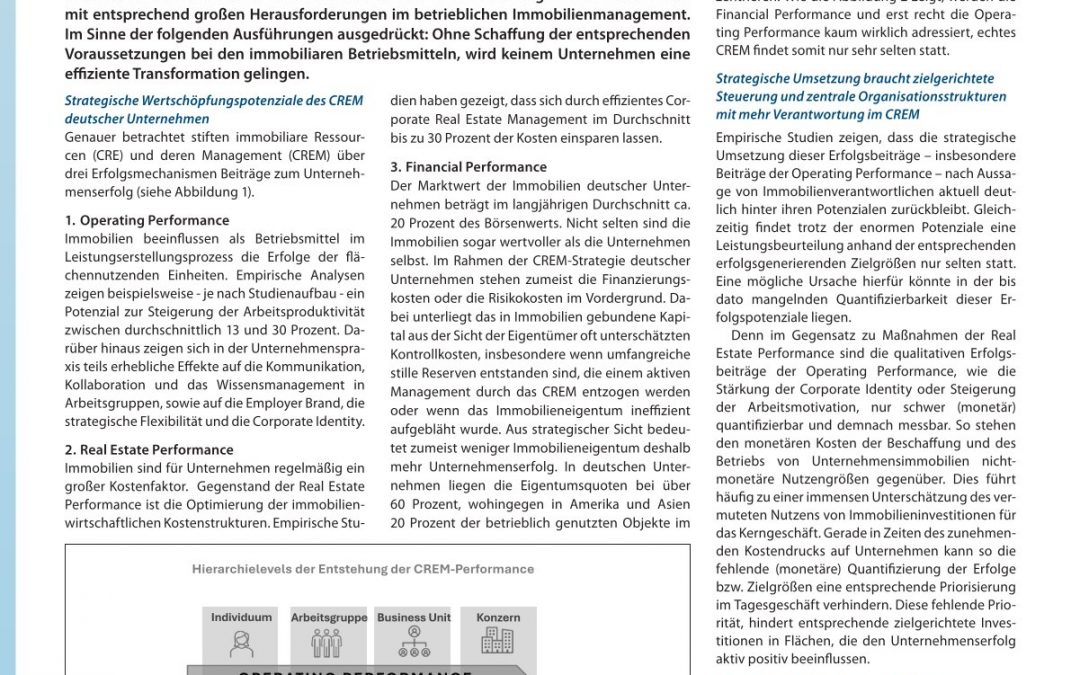 Immobilienmanagement als strategischer Enabler des  Unternehmenserfolgs