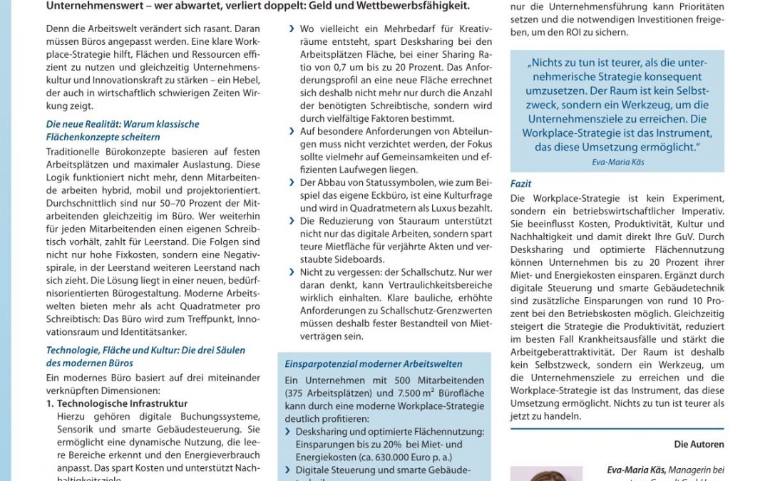 Workplace-Strategie zur Optimierung des Unternehmensergebnisses