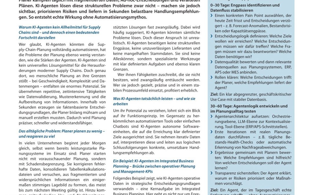 Warum KI-Agenten kein Allheil­mittel für Supply Chains sind –  und dennoch einen bedeutenden Fortschritt darstellen