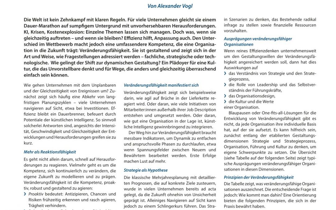 Veränderungsfähigkeit von Unternehmen: Das Unplanbare zum Wettbewerbsvorteil machen