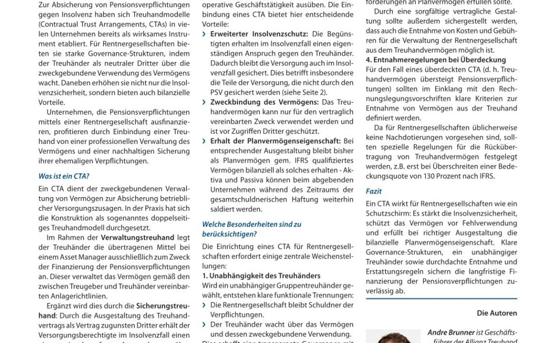 CTA-Sicherung in Rentner­gesellschaften