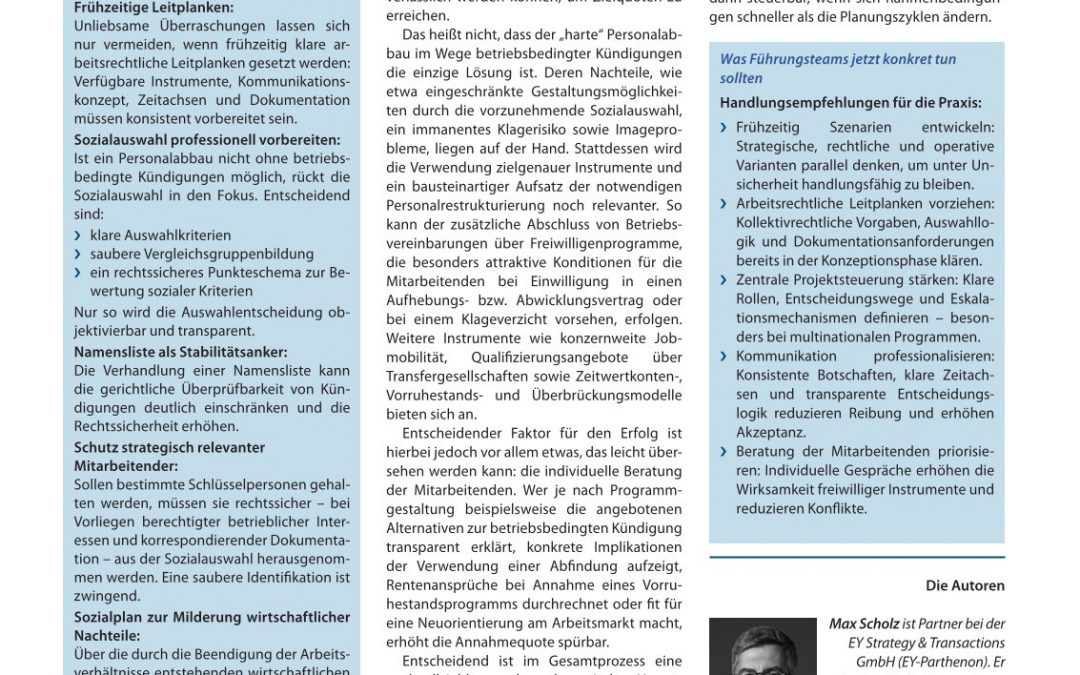 Planung und Steuerung mit  Weitblick: So gelingt der Einstieg in die erfolgreiche ­Personalrestrukturierung