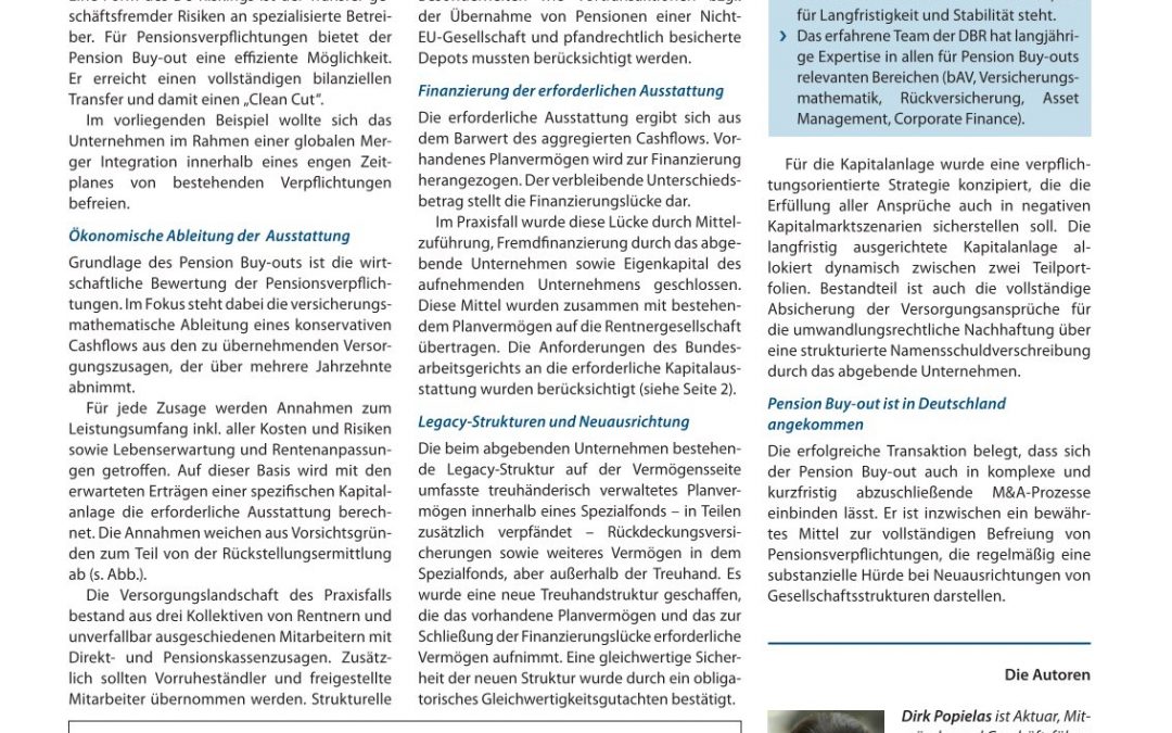 Pension Buy-out in der Merger Integration – Ein Praxisbericht