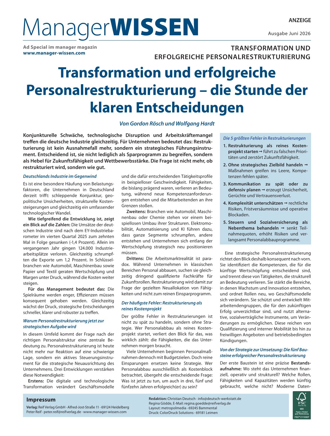 Transformation und erfolgreiche Personalrestrukturierung