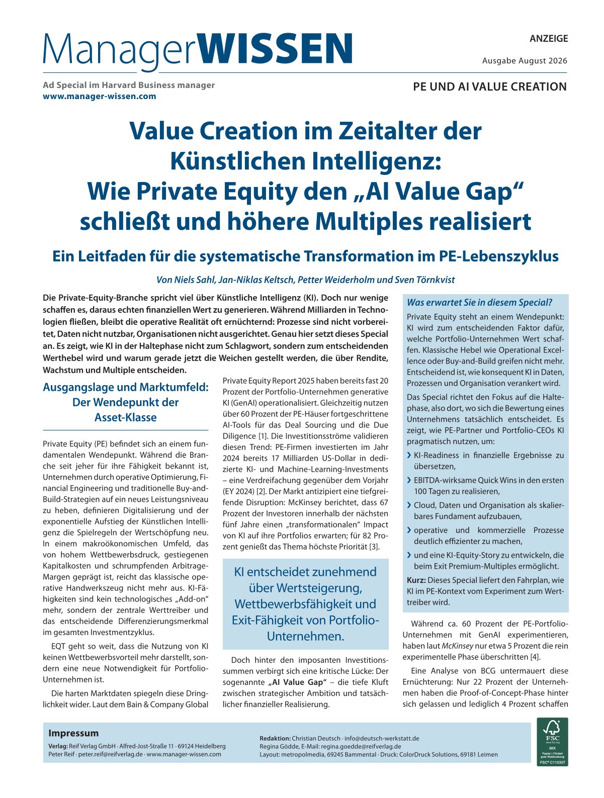 Private Equity und AI Value Creation