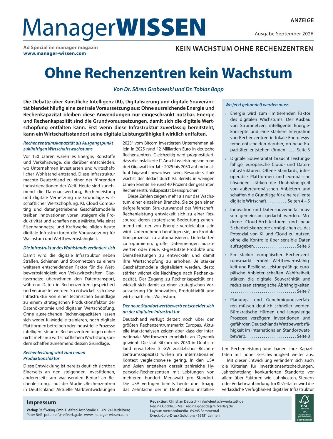 Kein Wachstum ohne Rechenzentren